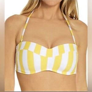 NWT Swim Systems Bridget bandeau swim‎ top butter yellow and white